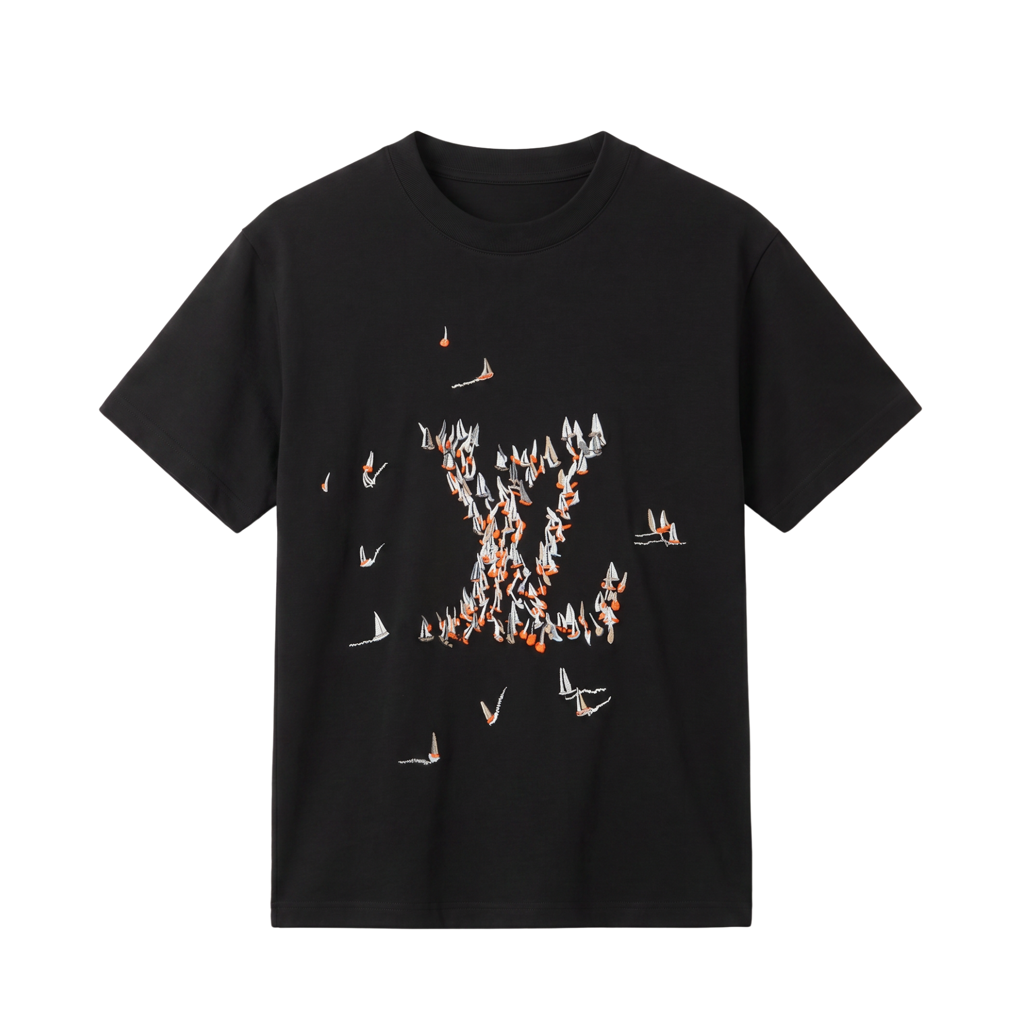 LV Embroidered Cotton T-Shirt