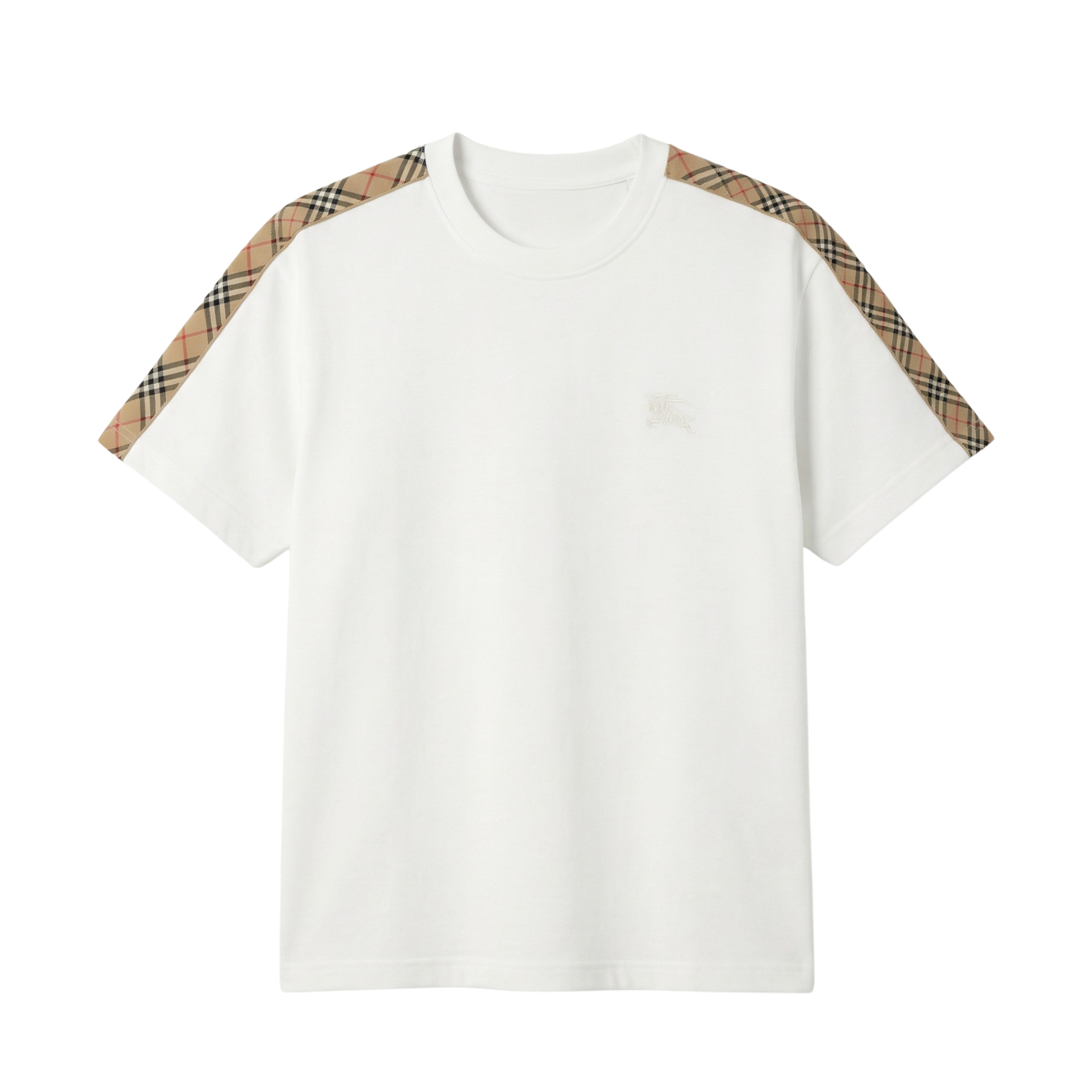 Burberry Check Trim Cotton T-shirt