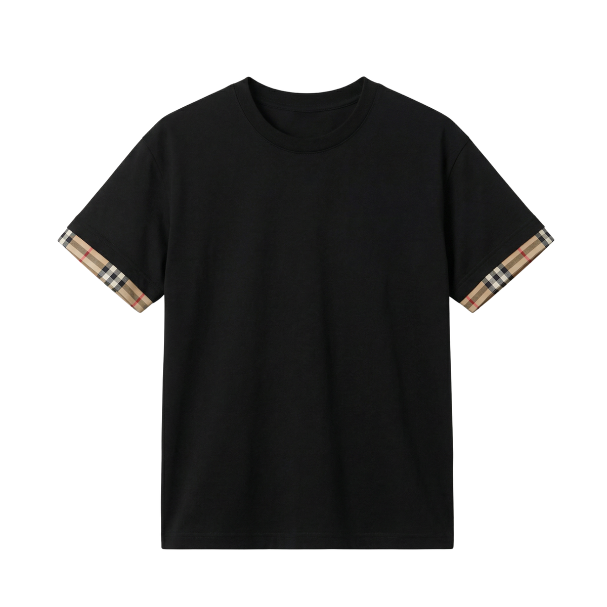 Burberry Check Trim Cotton T-shirt