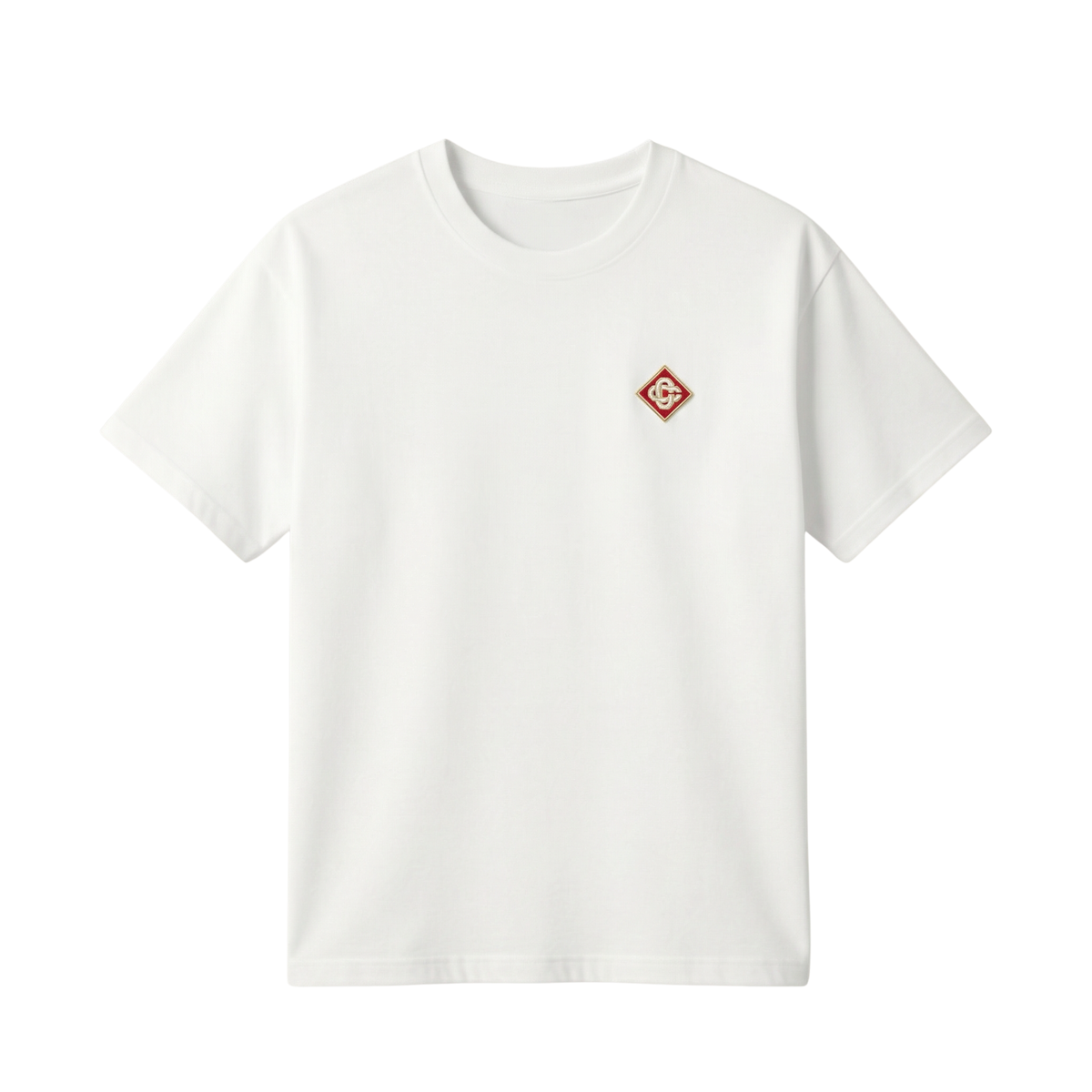 Casablanca White Diamond Logo Short Sleeve T‑Shirt