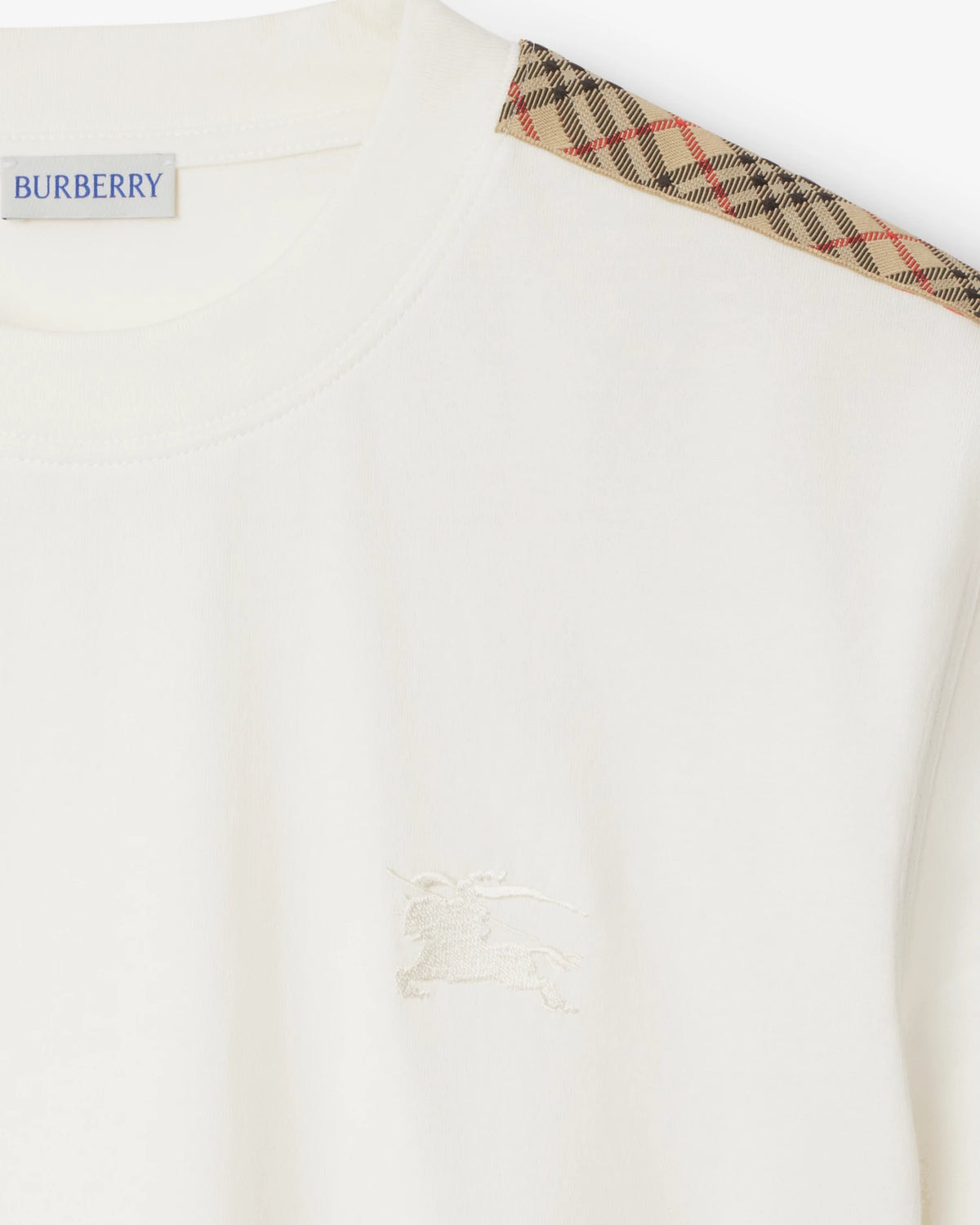Burberry Check Trim Cotton T-shirt