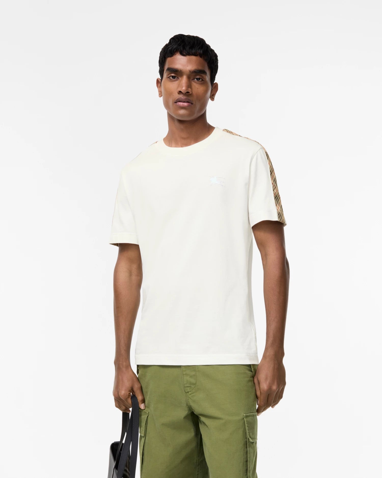Burberry Check Trim Cotton T-shirt