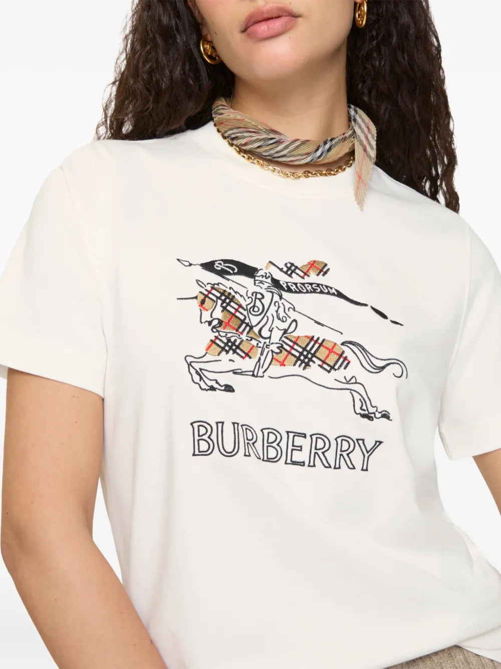 Burberry Cross Stitch Knight Cotton T-shirt