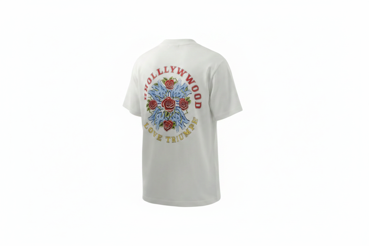 AMIRI OUT FOR TROUBLE MEN WHITE PRINTED COTTON T-SHIRT
